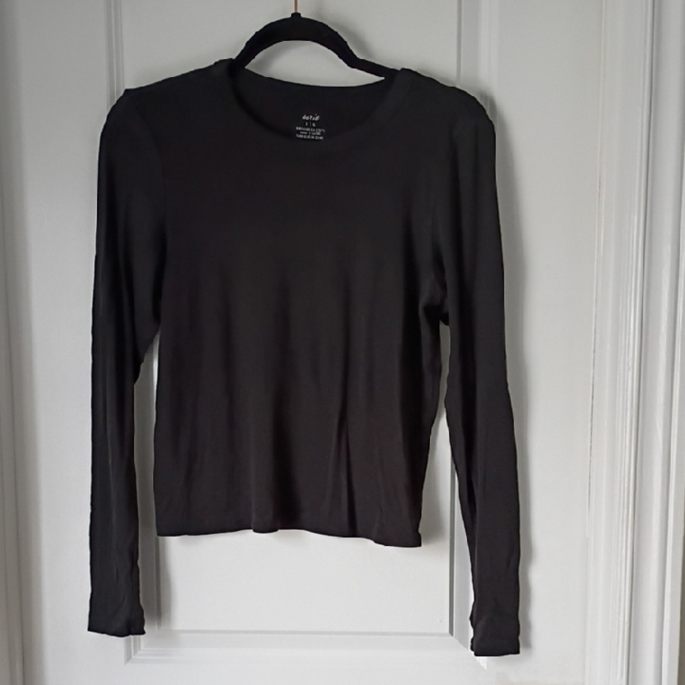 aerie Black Long Sleeve Crewneck Top